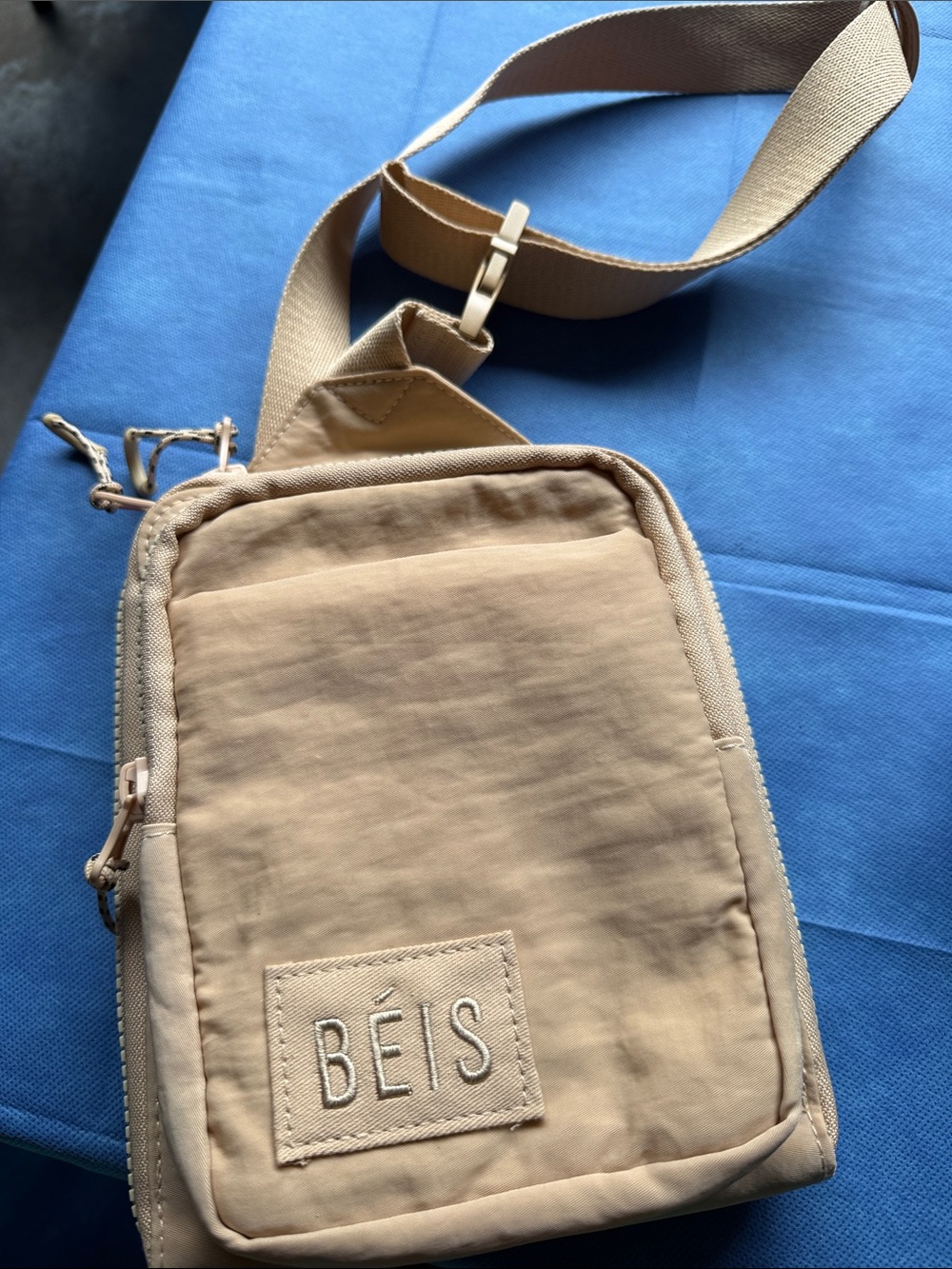 BEIS Tan Crossbody Bag with Adjustable Strap